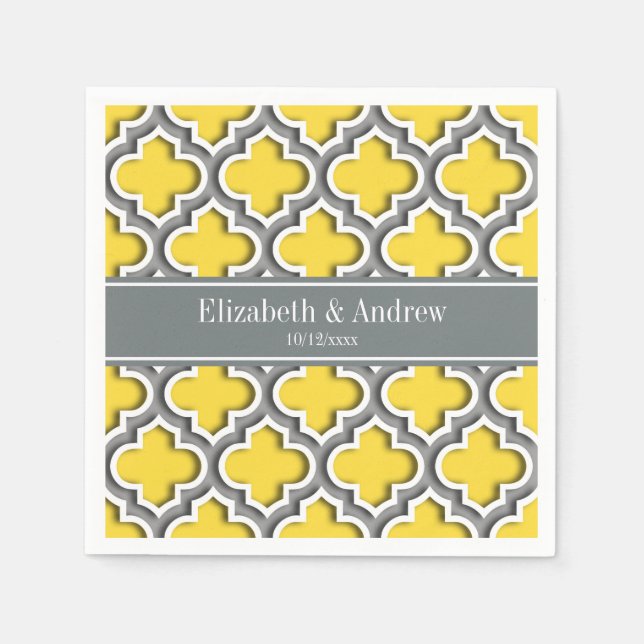 Ananas Dk Gray Marokkanisch #5DS Char Name Monogra Serviette (Vorderseite)