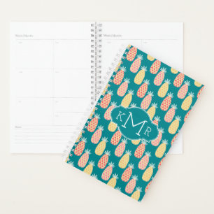 Ananas-Doodle-Muster Monogramm Planer