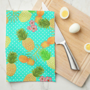 Ananas Dots Aquamarin Geschirrtuch