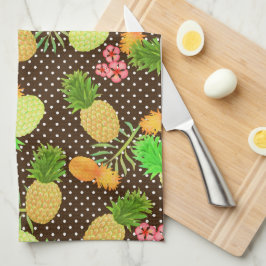 Ananas Dots Black Geschirrtuch