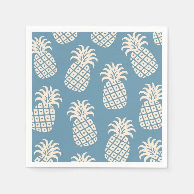 Ananas-Drehung Tropisches Design Serviette (Vorderseite)