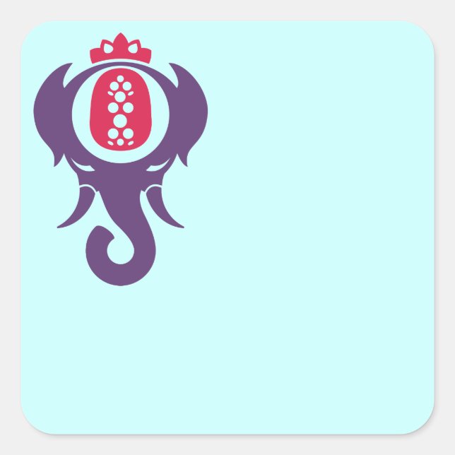 Ananas-Elephant Quadratischer Aufkleber (Vorderseite)