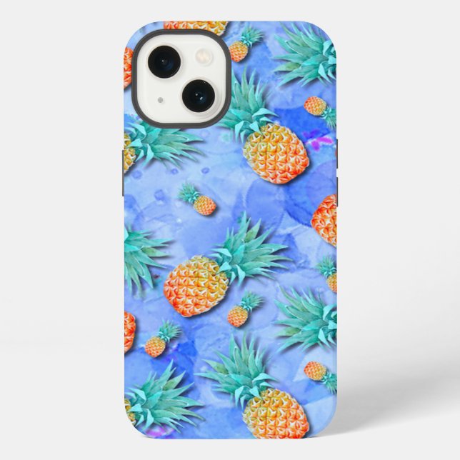 Ananas. Farbe. Feier. iPhone Hülle (Rückseite)