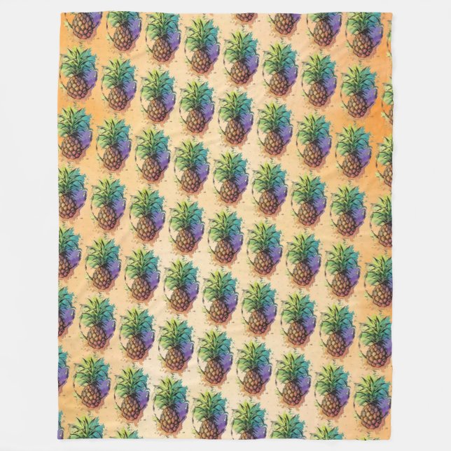 Ananas Fleecedecke (Vorderseite)