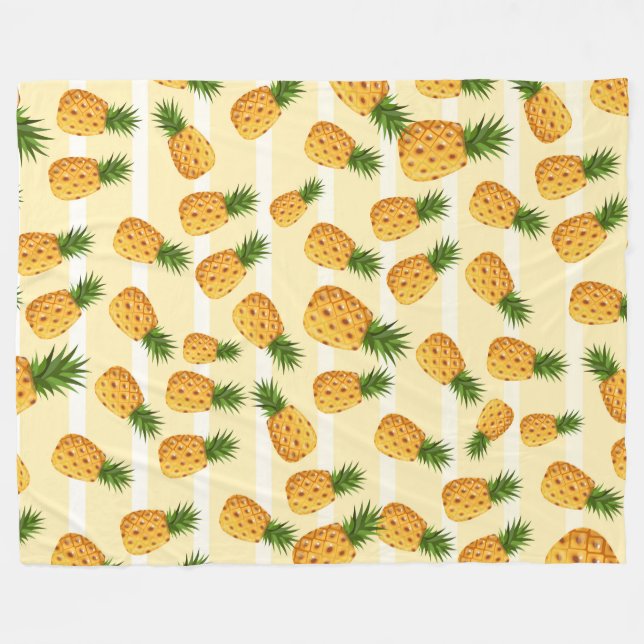 Ananas Fleecedecke (Vorderseite (Horizontal))