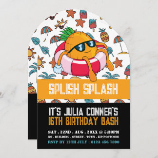 Ananas Float, Pool Party Geburtstag Einladung