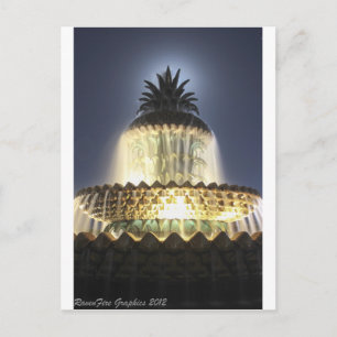 Ananas Fountain Charleston SC Postkarte