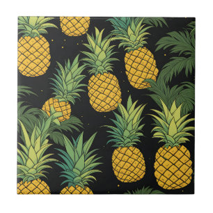 Ananas Frucht Black Fliese