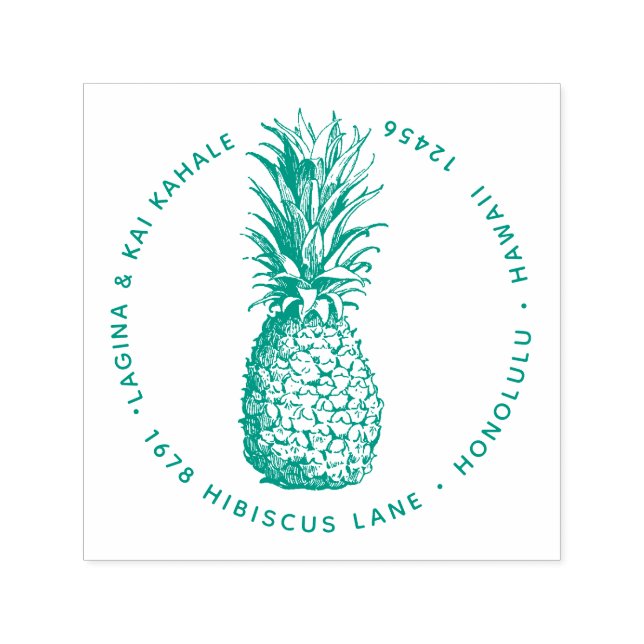 Ananas Frucht Rücksendeadresse Hawaii Botanisch Permastempel (Design)