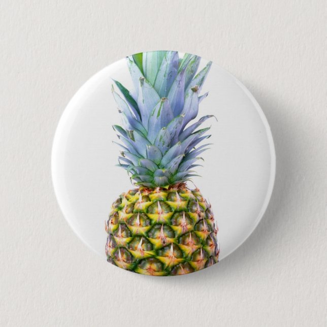 Ananas Frucht Strand Dessert Bunt Tropisch Button (Vorderseite)