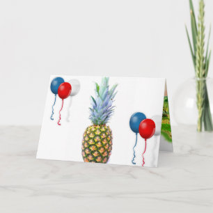 Ananas Frucht Strand Dessert Bunt Tropisch Karte
