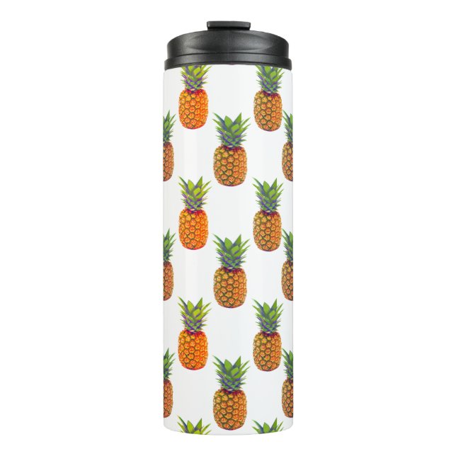 Ananas-Früchte auf Weiß Thermosbecher (Vorderseite)