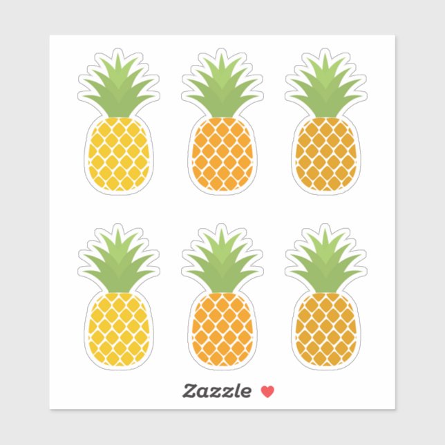 Ananas Früchte nach Maß geschnitten Vinyl Stickers Aufkleber (Blatt)
