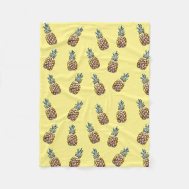 Ananas Fruchtmuster Fleecedecke (Vorderseite)