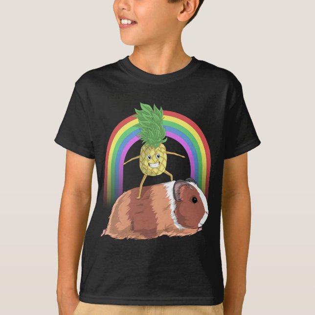 Ananas Fruchtreitende Guinea Schweinegrippe Niedli T-Shirt (Vorderseite)