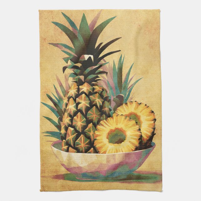 Ananas Fruchtschale Geschirrtuch (Vertikal)