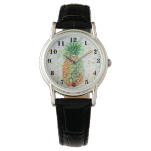 Ananas Fruchtwasser Orange Limone Kunst Armbanduhr