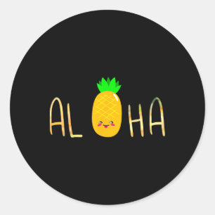Ananas Fruit Aloha Beaches Hawaii - Hawaiian Runder Aufkleber