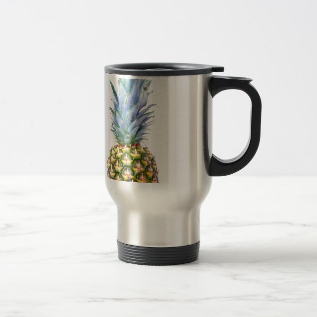 Ananas Fruit Beach Dessert Colorful Tropical Reisebecher (Rechts)