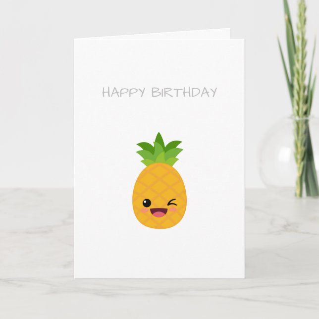 Ananas Fruit Birthday Card Dankeskarte (Vorderseite)