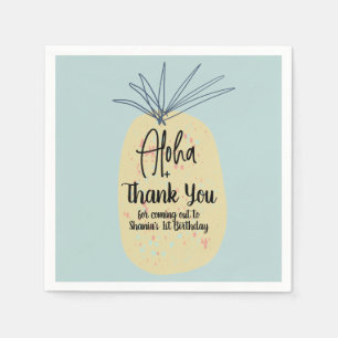 Ananas Geburtstag Tropischer Sommer Aloha Danke Serviette