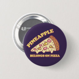 Ananas gehört zu Pizza - Pro Hawaiian Pizza Button