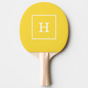 Ananas, gelb, Gerahmt, Anfangsmonogramm Tischtennis Schläger