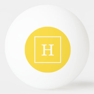 Ananas, gelb, Gerahmt, Anfangsmonogramm Tischtennisball