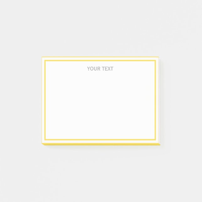 Ananas Gelbe Gerahmte Bezeichnung Monogramm Post-it Klebezettel (Vorderseite)