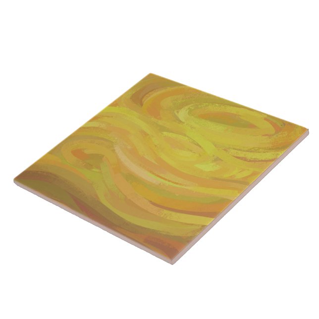 Ananas Gelber Swirl Fliese (Seite)