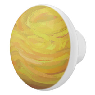 Ananas Gelber Swirl Keramikknauf