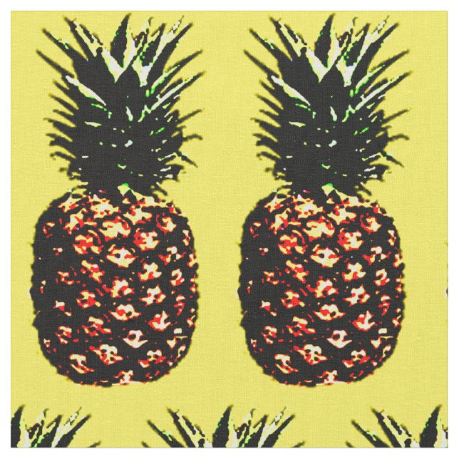 Ananas gemustertes Gewebe Stoff (Nahaufnahme)