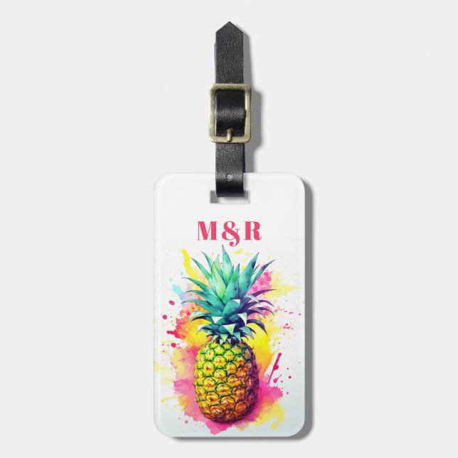 Ananas-Gepäckmarken Gepäckanhänger (Vorderseite vertikal)