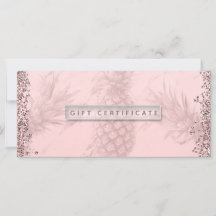 Ananas-Geschenkgutschein für Ananas, Rose Gold Gli