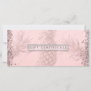 Ananas-Geschenkgutschein für Ananas, Rose Gold Gli