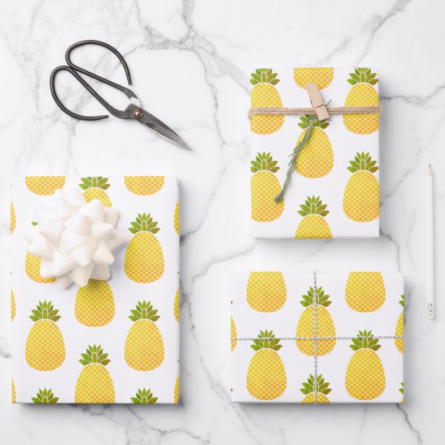 Ananas Geschenkpapier Set (Vorderseite)