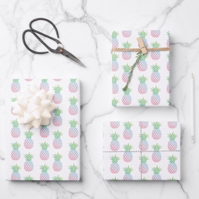 Ananas Geschenkpapier Set (Vorderseite)