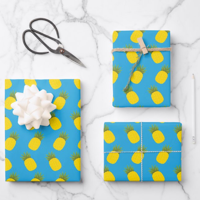 Ananas Geschenkpapier Set (Vorderseite)