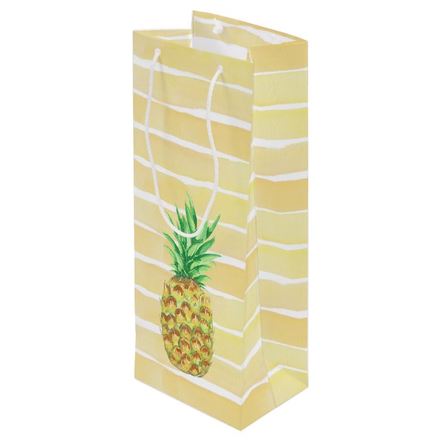 Ananas Geschenktüte Für Weinflaschen (Rückseite Schrägansicht)