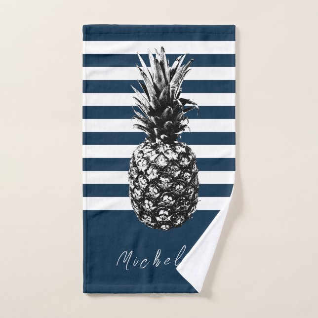 Ananas, gewellt | Benutzerdefiniert Handtuch (Handtuch)