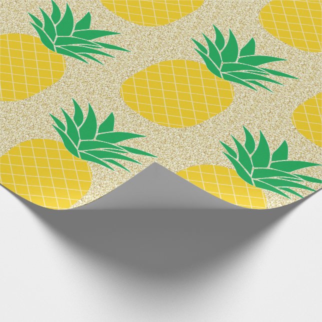 Ananas-Glitzer Geschenkpapier (Ecke)