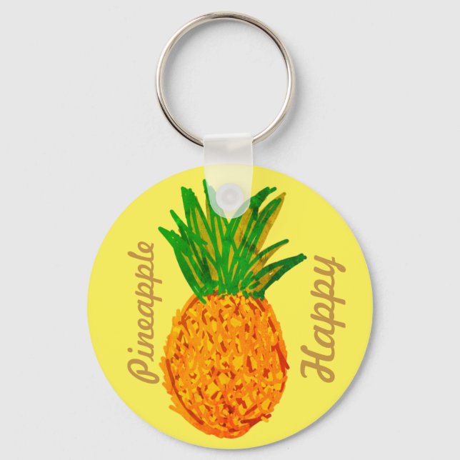 Ananas glücklich schlüsselanhänger (Vorderseite)