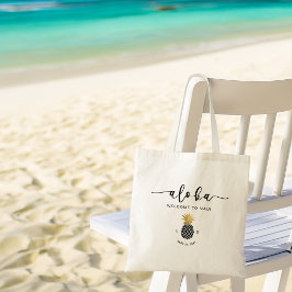 Ananas-Gold-Aloha-Hochzeit in Urlaubsort Tragetasche