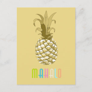 Ananas Gold Mahalo ID239 Postkarte