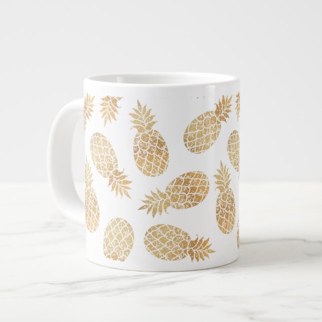 Ananas GOLD PINEAPPLE Chic GLAMOUR Jumbo-Tasse (Vorderseite Links)