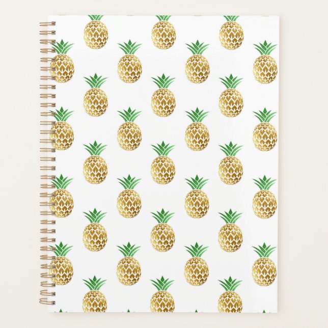 Ananas Gold Tropical Paper Planner Planer (Vorderseite)