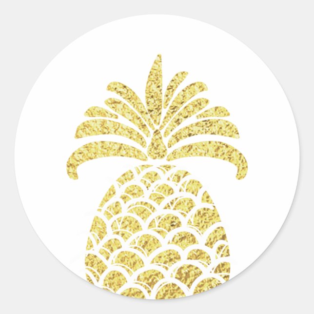 Ananas Gold Umschlag Aufkleber Aufkleber Tropical (Vorderseite)
