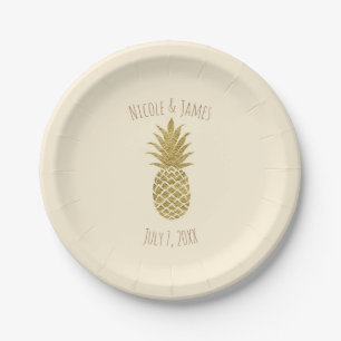 Ananas-Goldmedaille Pappteller