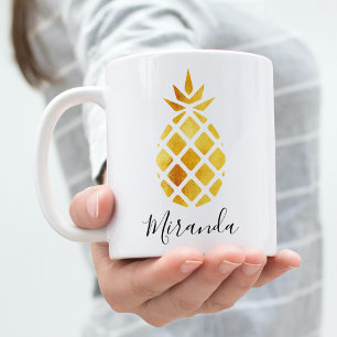 Ananas-Goldschrift Kaffeetasse