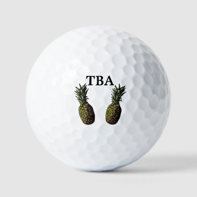 Ananas Golf Balls - Fakultative Personalisierung Golfball (Vorderseite)